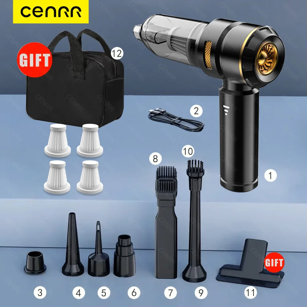 Powerful Portable Wireless Car Vacuum Cleaner – Handheld Rechargeable Vacuum for Car Cleaning