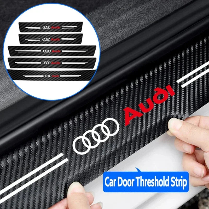 Premium Carbon Fiber Door Sill Guards for Audi A-Series & Q-Series
