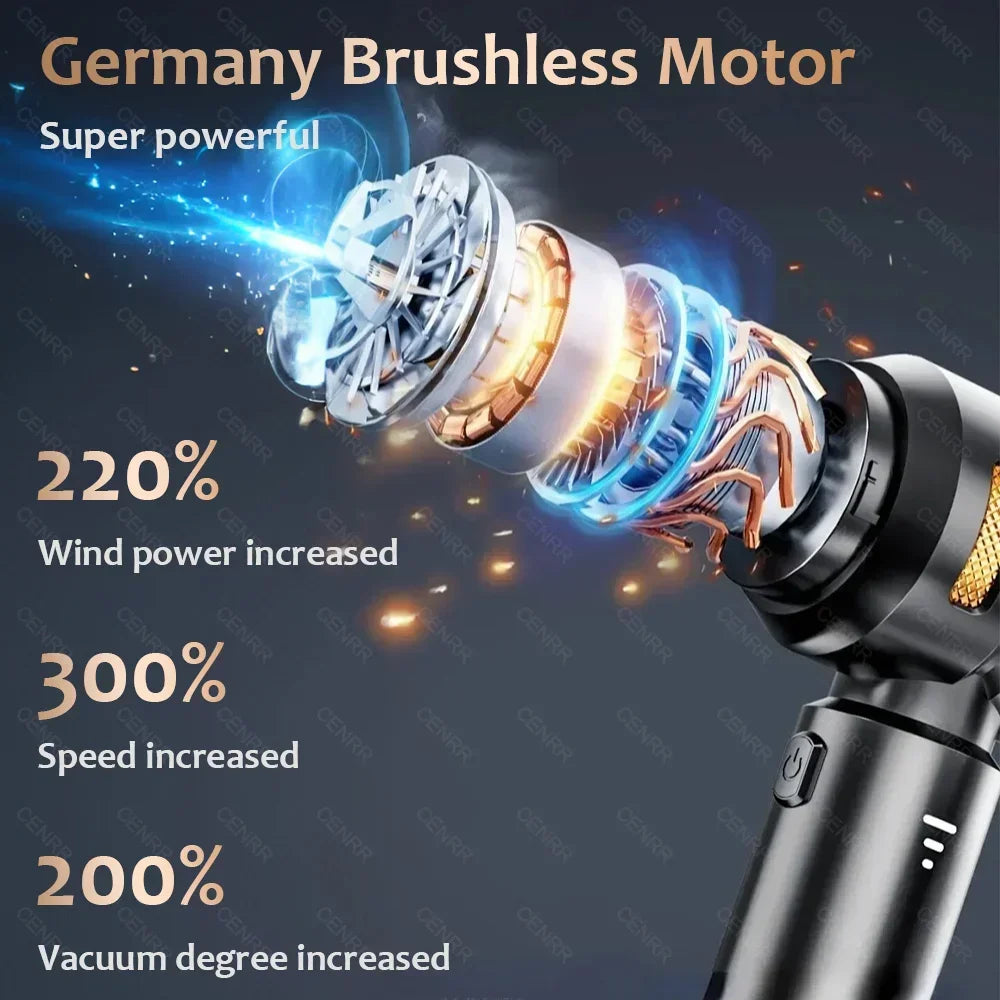 Powerful Portable Wireless Car Vacuum Cleaner – Handheld Rechargeable Vacuum for Car Cleaning