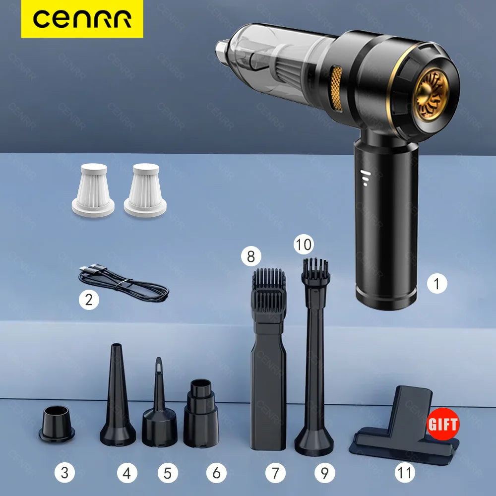 Powerful Portable Wireless Car Vacuum Cleaner – Handheld Rechargeable Vacuum for Car Cleaning