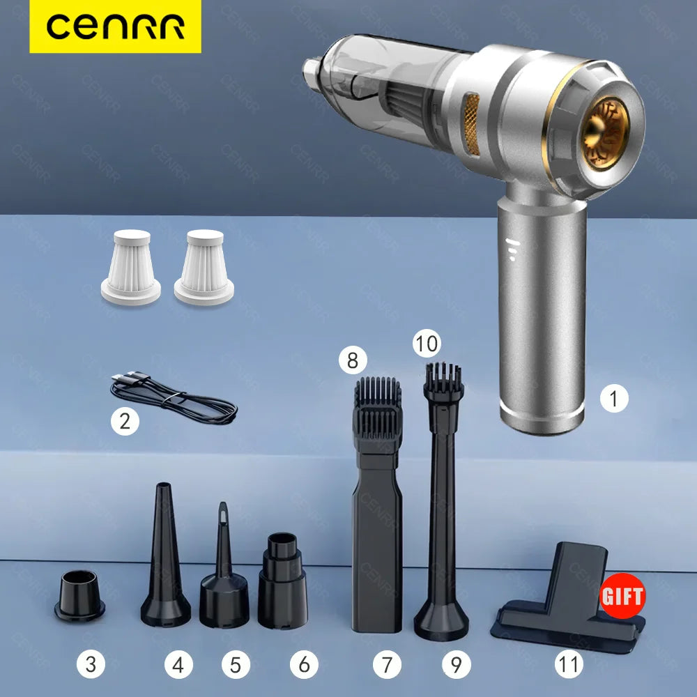 Powerful Portable Wireless Car Vacuum Cleaner – Handheld Rechargeable Vacuum for Car Cleaning