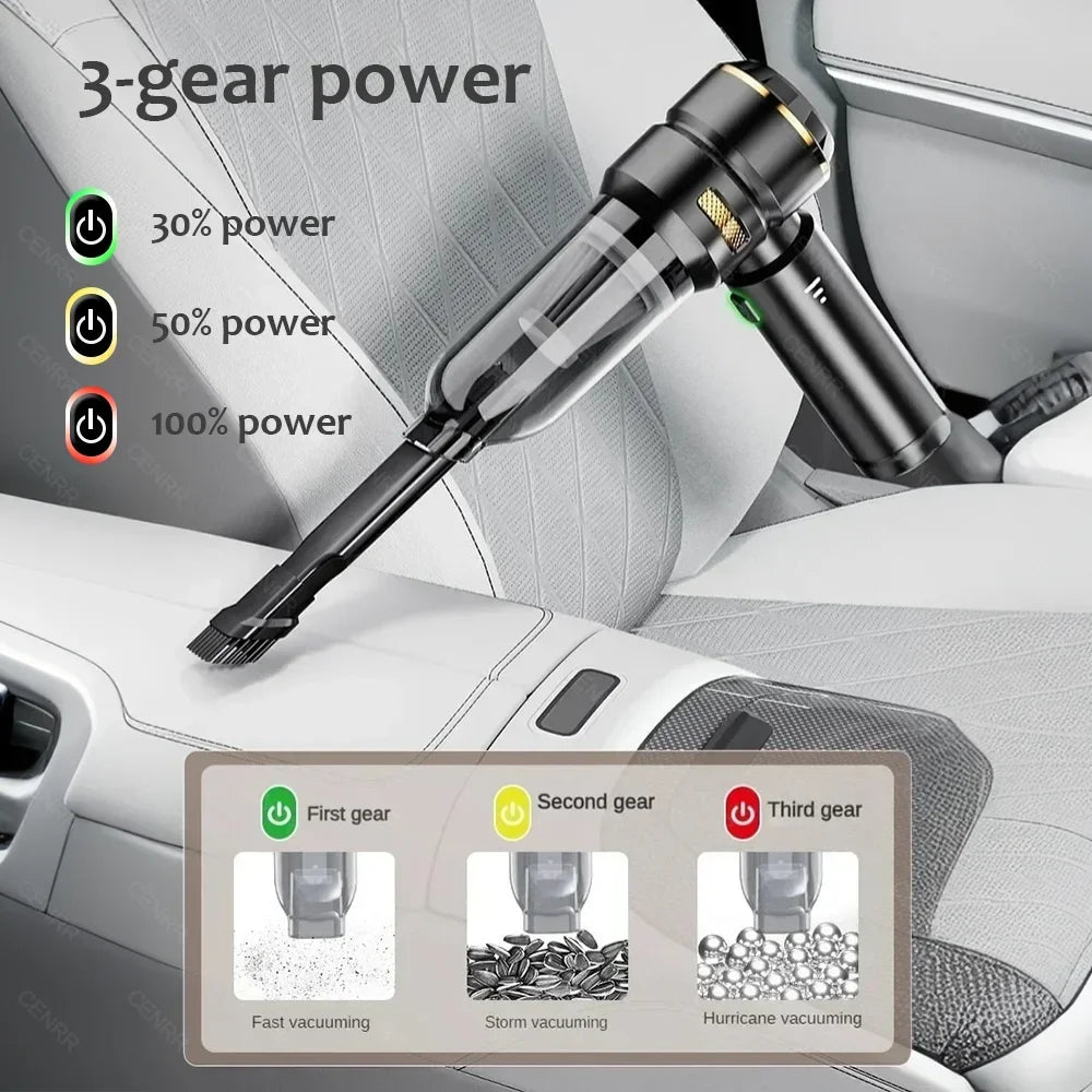 Powerful Portable Wireless Car Vacuum Cleaner – Handheld Rechargeable Vacuum for Car Cleaning