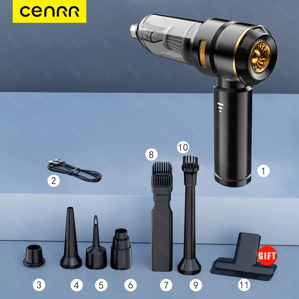 Powerful Portable Wireless Car Vacuum Cleaner – Handheld Rechargeable Vacuum for Car Cleaning