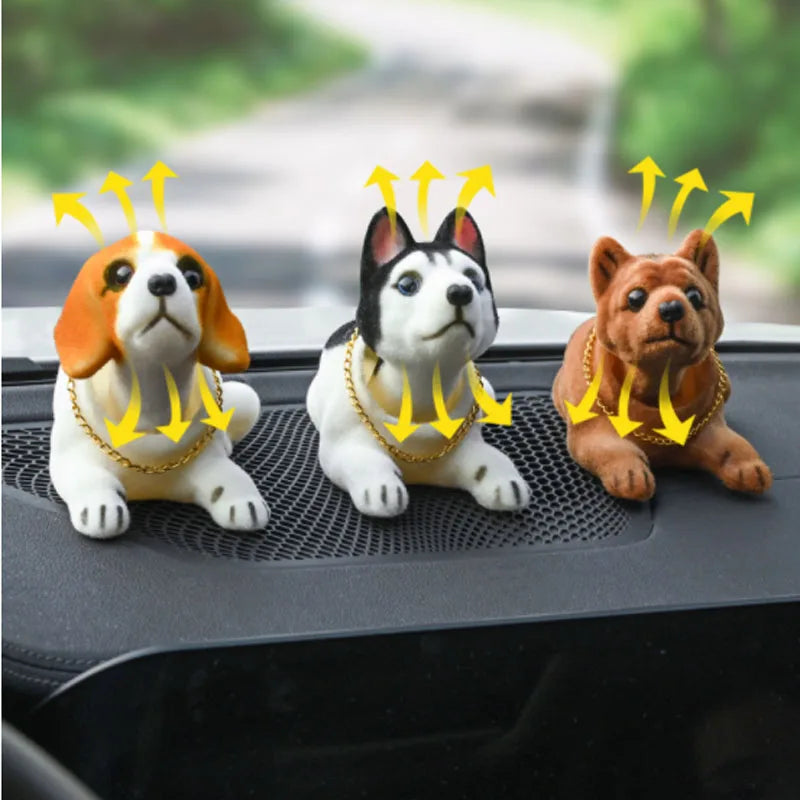 Cute Bobblehead Dog Car Dashboard Ornament ⭐