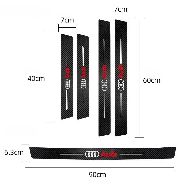 Premium Carbon Fiber Door Sill Guards for Audi A-Series & Q-Series