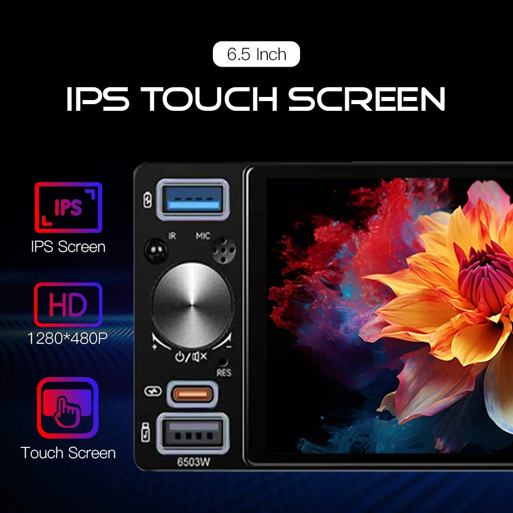 6.5" Touchscreen Car Multimedia Player with Wireless CarPlay, Android Auto & GPS