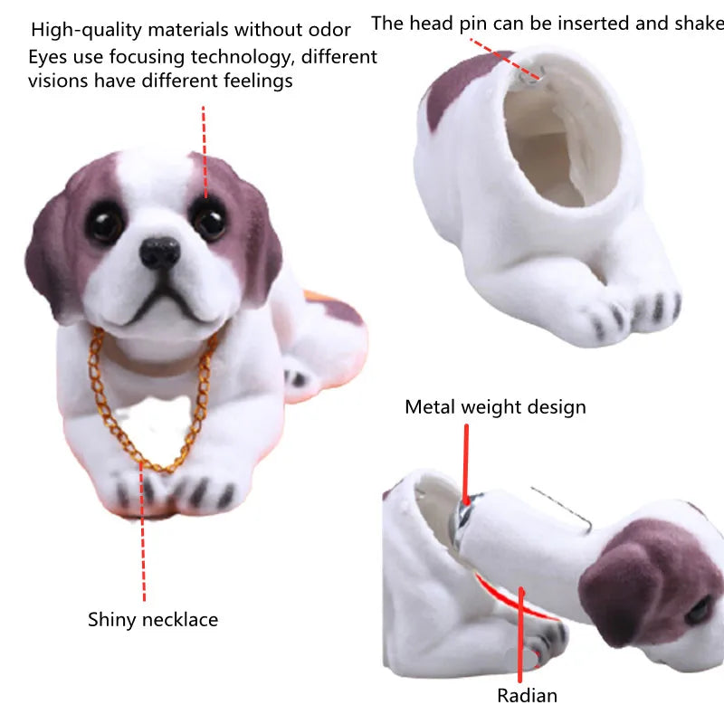 Cute Bobblehead Dog Car Dashboard Ornament ⭐