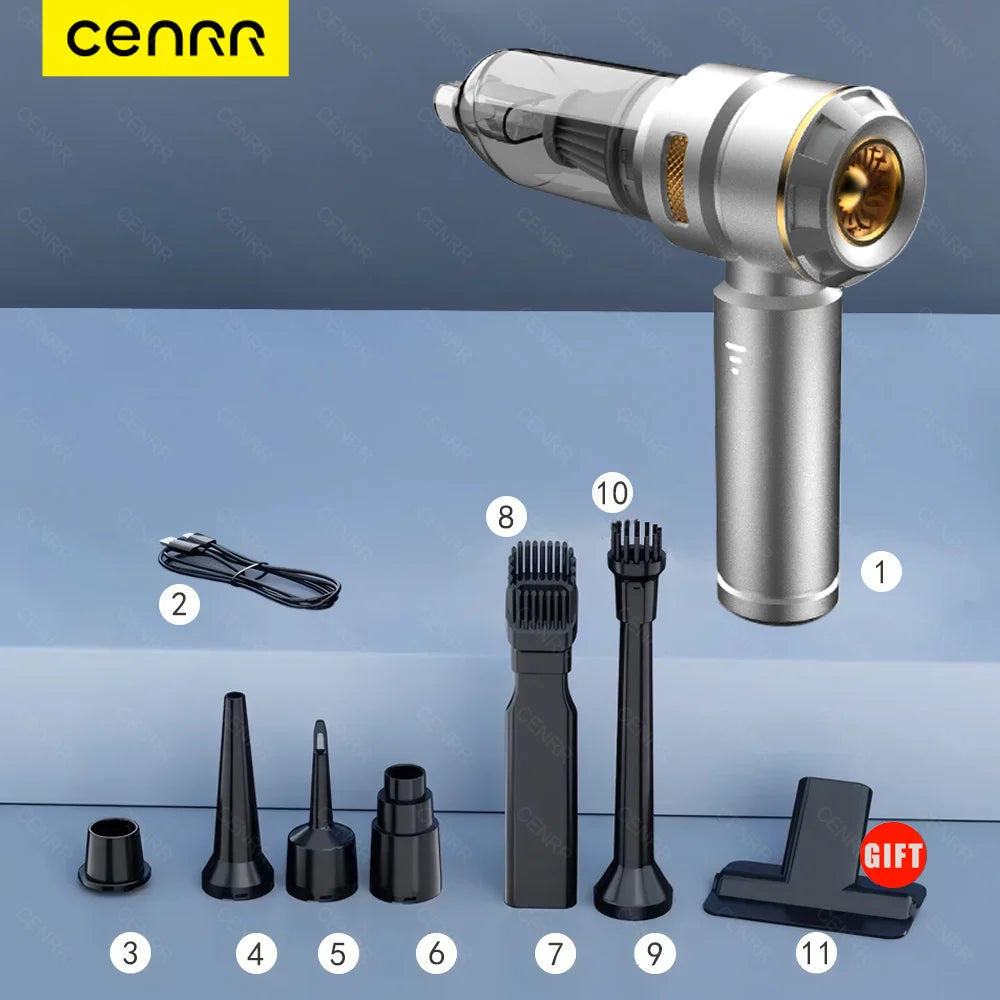 Powerful Portable Wireless Car Vacuum Cleaner – Handheld Rechargeable Vacuum for Car Cleaning
