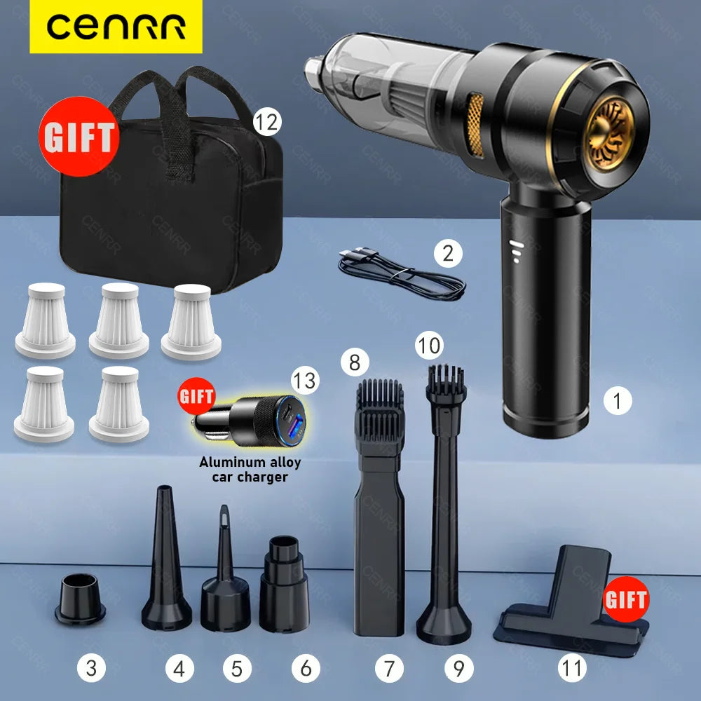 Powerful Portable Wireless Car Vacuum Cleaner – Handheld Rechargeable Vacuum for Car Cleaning