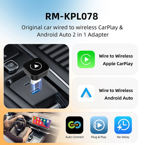 2-in-1 Wireless CarPlay & Android Auto AI Smart Box Adapter