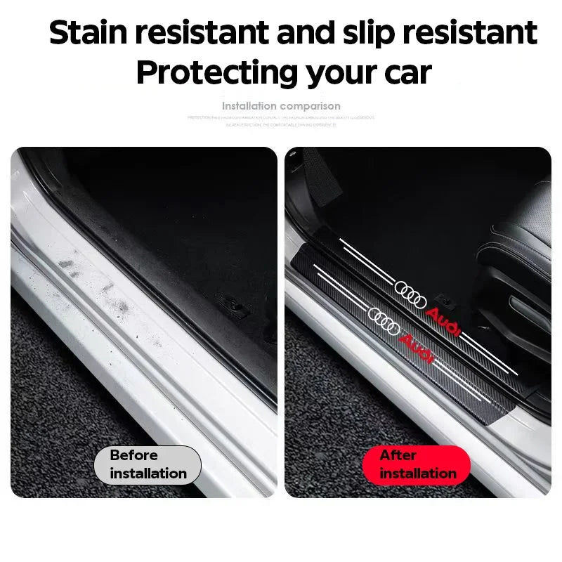 Premium Carbon Fiber Door Sill Guards for Audi A-Series & Q-Series